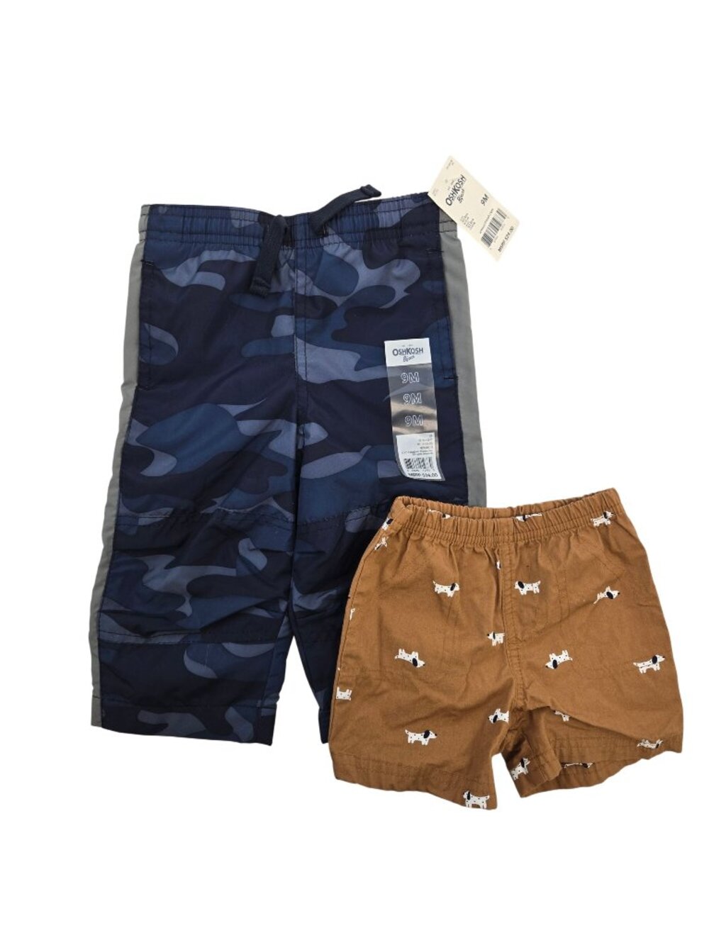 Bundle of NWT Oshkosh B'Gosh Track Pants & Carter's Dog Print Shorts Size Boy's